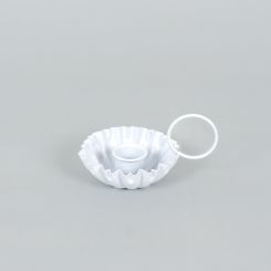 Click here to see Adams&Co 12646 12646 3x2.5x4 iron sampat candle holder, white  Sundara Collection