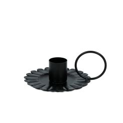 Click here to see Adams&Co 12654 12654 4.25x1.75 iron sampat candle holder, black  Sundara Collection