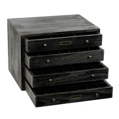 Click here to see Adams&Co 15852 15852 14x11x12 wood drawers (ORGANIZER) black  Letterboard Collection
