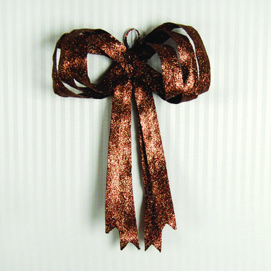 Click here to see Adams&Co F043 F043 15x20 fabric glitter bow (pliable) harvest brown  