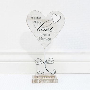 Click here to see Adams&Co 19049 19049 6x11x1.5 wood heart on stand (PIECE) white, black