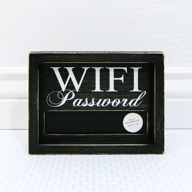 Click here to see Adams&Co 19096 19096 8x6x1.5 wood frame chalkboard sign (WIFI) black, white Black & White Farmhouse Collection