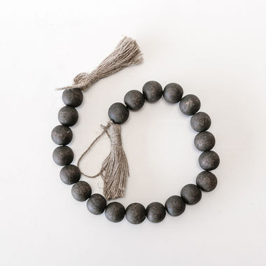 Click here to see Adams&Co 15109 15109 24x1 wood bead garland with tassels, brown Beads & Garlands Collection