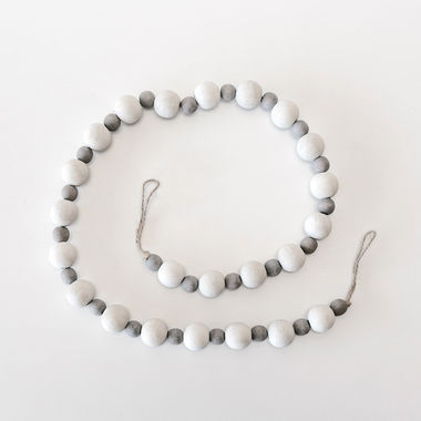 Click here to see Adams&Co 15108 15108 36x1 wood bead garland varied, white, grey Beads & Garlands Collection