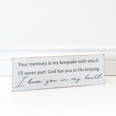 Click here to see Adams&Co 19235 19235 12x4x1.5 wood sign (HEART) white, black Notes From Heaven Collection