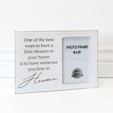 Click here to see Adams&Co 19233 19233 10x7x1.5 wood photo frame (LOVE) white, black (4x6) Notes From Heaven Collection