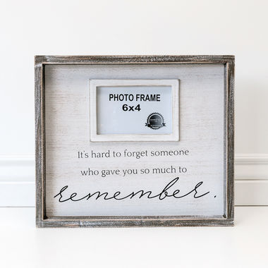 Click here to see Adams&Co 19224 19224 14x12x1.5 wood photo frame (REMEMBER) white, black (6x4) Notes From Heaven Collection