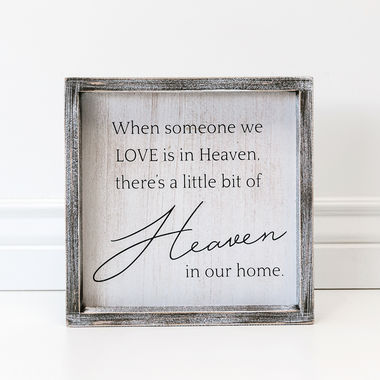 Click here to see Adams&Co 19217 19217 10x10x1.5 frame sign (HEAVEN) white, black