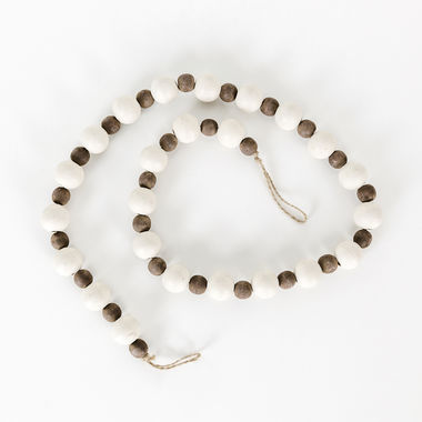 Click here to see Adams&Co 65073 65073 36x1 wood bead garland, white, brown Hello, Fall Collection