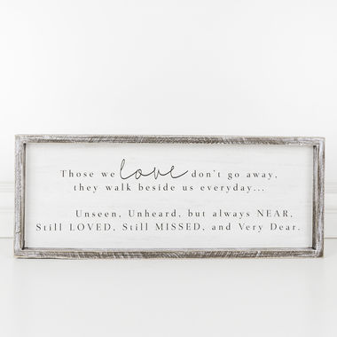 Click here to see Adams&Co 19253 19253 22x9x1.5 wood frame sign (LOVED) white, black Always With You Collection