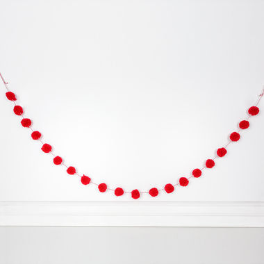 Click here to see Adams&Co 75264 75264 5' pom pom garland, red Farmhouse Christmas Collection