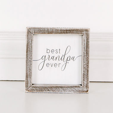 Click here to see Adams&Co 17603 17603 5x5x1.5 wood frame sign (GRANDPA) white, grey