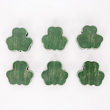 Click here to see Adams&Co 15389 15389 2x2x.25 wood shapes set of six (SHAMROCKS) green 