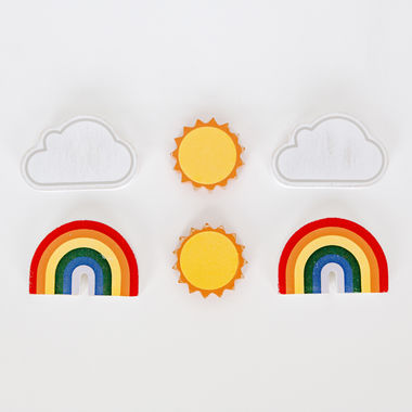 Click here to see Adams&Co 15392 15392 3x2x.25 wood shapes set of six (WEATHER) multicolor  