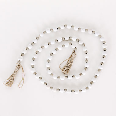 Click here to see Adams&Co 30181 30181 48x.5 wood bead garland, white, grey Egg Hunt This Way Collection
