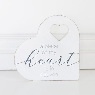 Click here to see Adams&Co 10944 10944 7x7x1 reversible wood shape (HEART) white, grey Remember When Collection