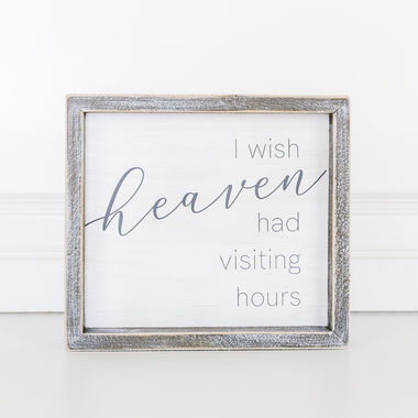 Click here to see Adams&Co 10936 10936 9x8x1.5 wood frame sign (VISITING) white, gray Remember When Collection