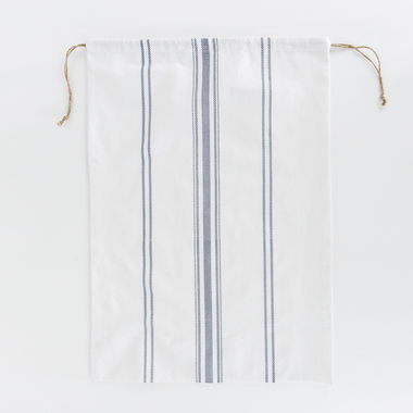 Click here to see Adams&Co 15457 15457 17x24 linen drwstrg bag (STRIPES) wh/bl