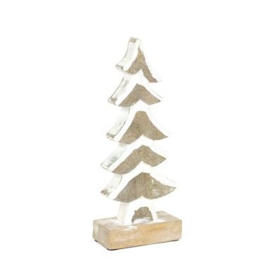Click here to see Adams&Co 70671 70671 4.25x10x2 mango wood cutout on stand (CHRSTMS TREE) natural, white  