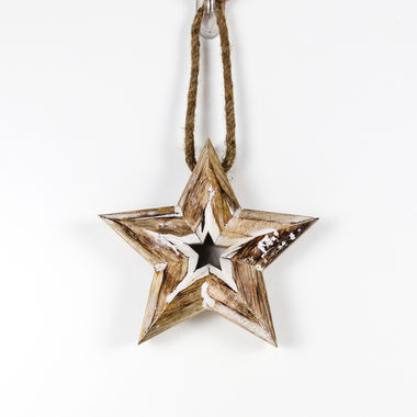 Click here to see Adams&Co 70673 70673 8x8x1.75 mango ornament (STAR) natural, white Believe In Kindness Collection