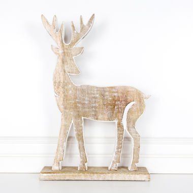 Click here to see Adams&Co 70750 70750 12x19x3 mngo wd cutout on stnd (REINDEER) ntrlwh  