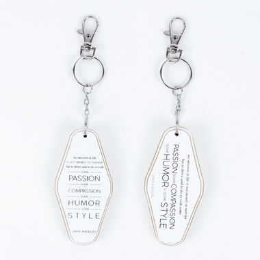 Click here to see Adams&Co 11131 11131 1.7x3.5x.5 rvs wd keychain (MISSION LFE) white, black