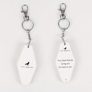 Click here to see Adams&Co 11164 11164 1.7x3.5x.5 rvs wd keychain (BST FRNDS) white, black