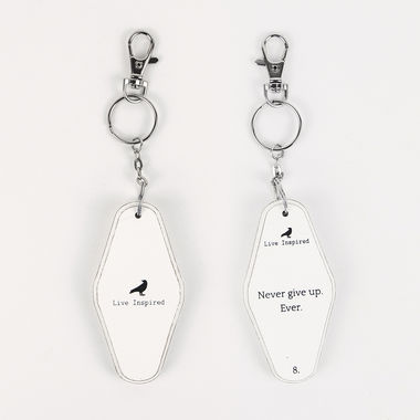 Click here to see Adams&Co 11165 11165 1.7x3.5x.5 rvs wd keychain (NVR GV UP) white, black