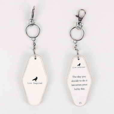 Click here to see Adams&Co 11170 11170 1.7x3.5x.5 rvs wd keychain (LCKY DY) white, black
