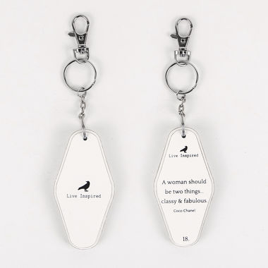 Click here to see Adams&Co 11175 11175 1.7x3.5x.5 rvs wd keychain (WOMAN) white, black