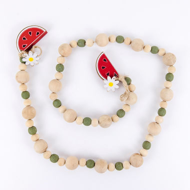 Click here to see Adams&Co 45070 45070 44x3x1 wood bead garland (WATERMELON) multicolor Life Is Sweet Collection