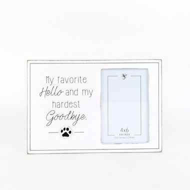 Click here to see Adams&Co 15561 15561 10x7x1.5 wood photo frame (HELLO/GOODBYE) white, black Fur Babies Collection
