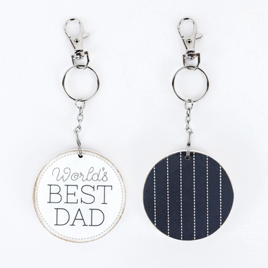 Click here to see Adams&Co 15600 15600 2x2x.25 reversible wood keychain (DAD) white, grey