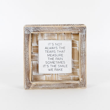 Click here to see Adams&Co 11318 11318 5x5x1.5 bmbo wd frmd sn (SMILE) white, natural, black