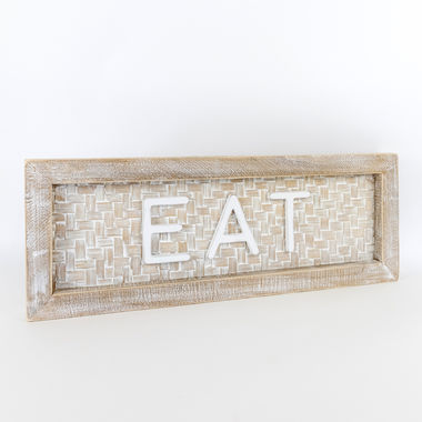 Click here to see Adams&Co 11199 11199 24x9x2 Bamboo Wood Frames Sign (EAT) white, natural