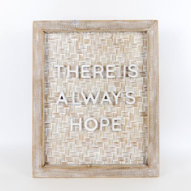 Click here to see Adams&Co 11223 11223 16x20x2 bmbo wood framed sign (HOPE) whbnntrl 