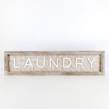 Click here to see Adams&Co 11231 11231 37x9x2 bmbo wd frmd sn (LAUNDRY) wh/bn/ntrl