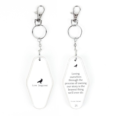 Click here to see Adams&Co 11294 11294 3.5x1.7x.5 rvs wd keychain (LVNG OURSLVS) white, black