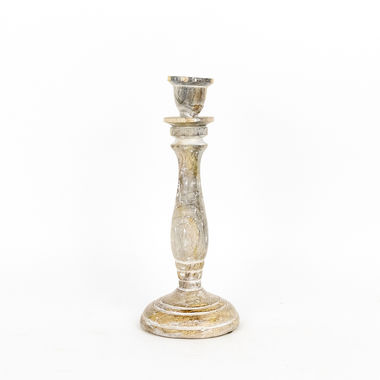 Click here to see Adams&Co 11261 11261 4x10x4 mango candle holder, natural, white Mango Wood Collection