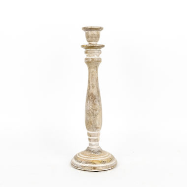 Click here to see Adams&Co 11262 11262 4x12x4 mango candle holder, natural, white Mango Wood Collection