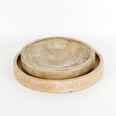 Click here to see Adams&Co 11264 11264 10x2x10, 12x2x12 mango nested trays set of two, natural, white Mango Wood Collection