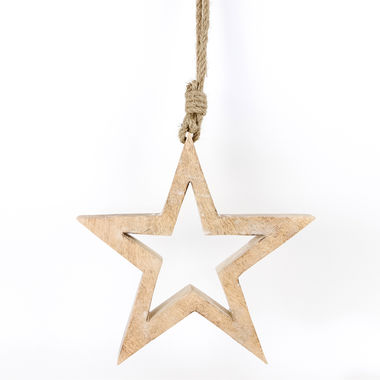 Click here to see Adams&Co 11372 11372 12x12x1.5 mango ornament (STAR) natural, white Mango Wood Collection