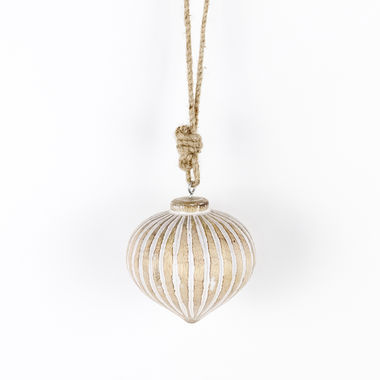 Click here to see Adams&Co 11384 11384 3x3x3 mango ornament (ONION) natural, white Mango Wood Collection