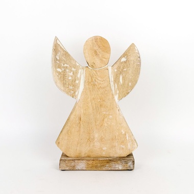 Click here to see Adams&Co 70756 70756 9x13x2 mango cutout on stand (ANGEL) natural, white Believe In Kindness Collection