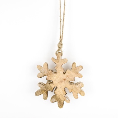 Click here to see Adams&Co 70764 70764 7x7x1 mango ornament (SNOWFLAKE) natural, white