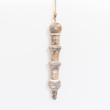 Click here to see Adams&Co 70773 70773 3x14x2.5 mango ornament (ICICLE) natural, white Believe In Kindness Collection
