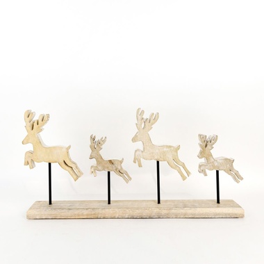 Click here to see Adams&Co 70804 70804 20.5x9x2.5 mango wood cutout on stand (DEERS) ntrlwh  