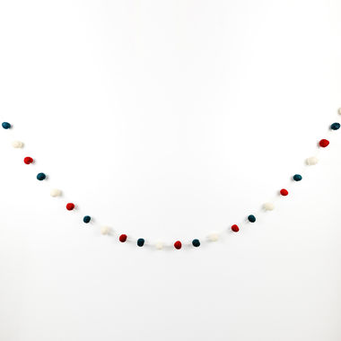 Click here to see Adams&Co 70803 70803 72x1.25 felt ball garland, white, red, green
