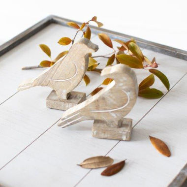 Click here to see Adams&Co 50299 50299 7x8, 6x7x2 mango cutout set of two (BIRDS) natural, white The Adams Family Collection