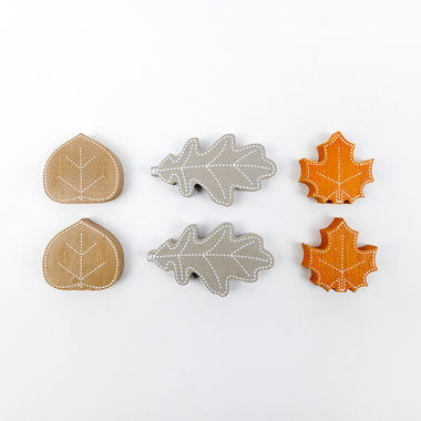 Click here to see Adams&Co 55196 55196 3x2x.25 wood shapes set of six (LEAVES) multicolor Autumn at the Haunted Mansion Collection